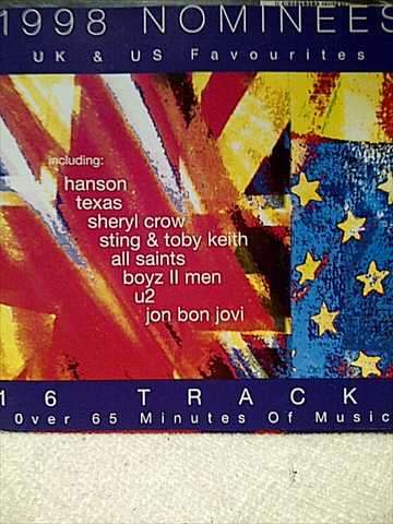 1998 NOMINEES (UK & US FAVOURITES) HANSON  TEXAS  STONG  ALL SAINTS ETC. (CD FOR SALE)