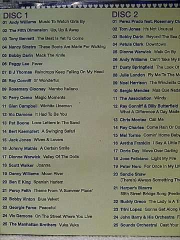 MUSIC TO WATCH GIRLS BY - VARIOUS ARTISTS - DOUBLE CD : 2 CD SET (CD FOR SALE)