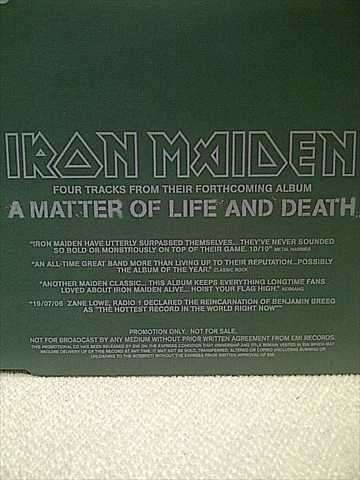 IRON MAIDEN: 4 TRACKS FROM A MATTER OF LIFE & DEATH: Advance preview CD: Promotional copy : CD