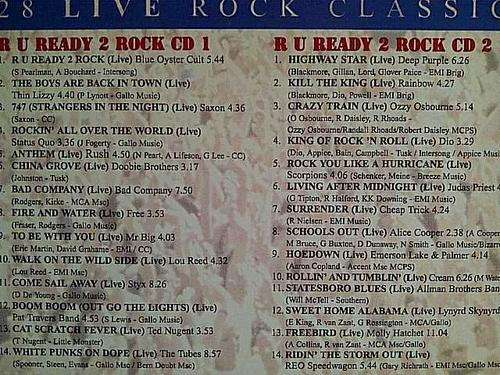 R U Ready 2 Rock: 28 Live Rock Classics: 2 Cd Set : CD