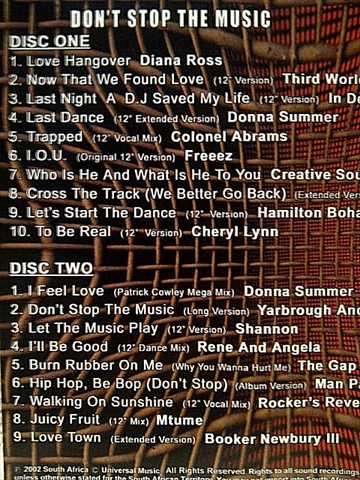 Dont Stop the Music: 2CD Set : Various Diana Ross Third World, Donna Summer Freeez and many more