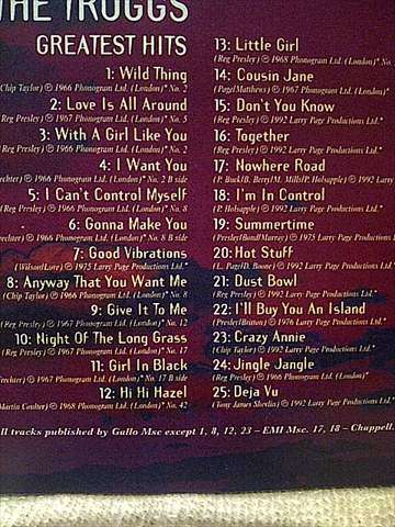 The Troggs : Greatest Hits : CD