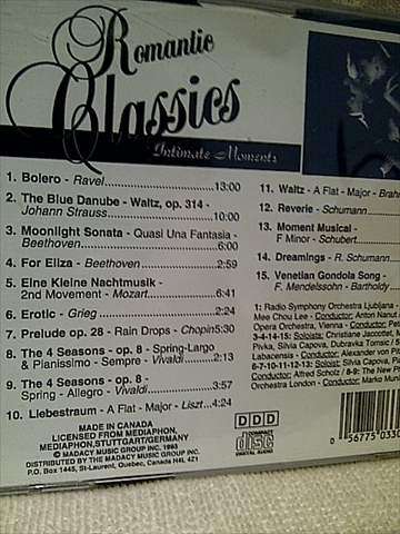 Romantic Classics : Intimate Moments : : CD