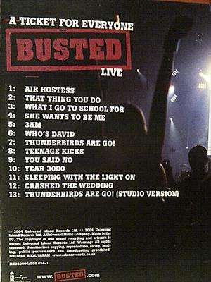 Busted : A Ticket for Everyone : Live : CD