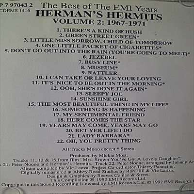Herman's Hermits : The Best of the EMI Years : CD