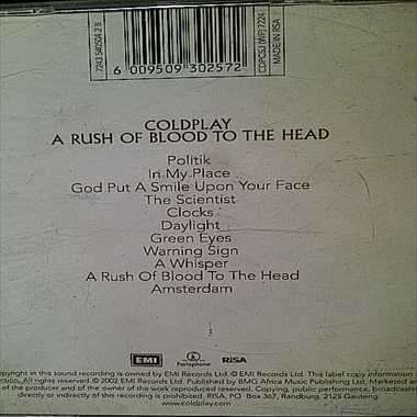 Cold Play : A Ruch of blood to the head : CD