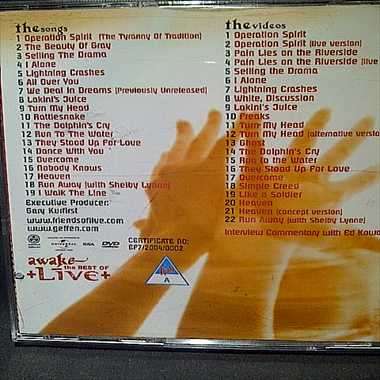 Live : Awake : The Best of : CD and DVD : CD