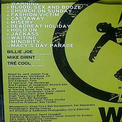 Greenday : Green day : warning : CD