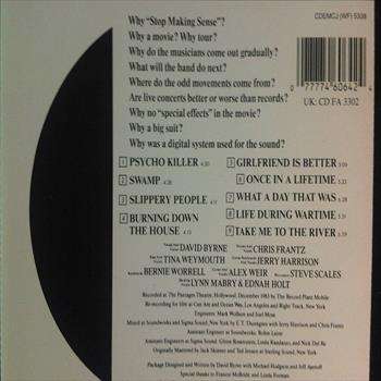 Talking Heads : Stop Making Sense : CD