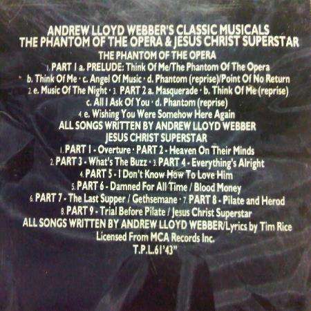 Andrew Lloyd Webber's Classic Musicals : CD