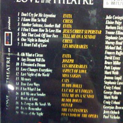 Love at the Theatre : Various Artists : CD