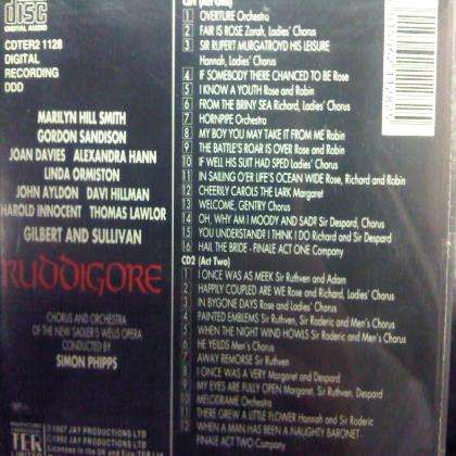 Gilbert and Sullivan : Ruddigore : Sadlers Wells Opera : 2 CD SET : CD