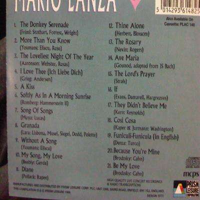 Mario Lanza : Be My Love : CD