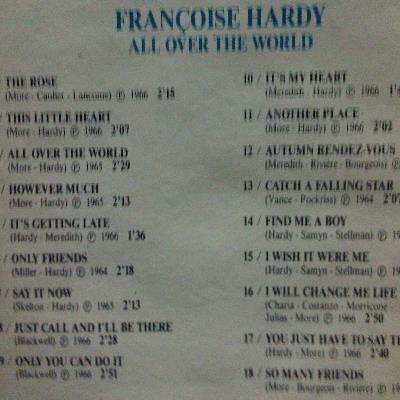 Francoise Hardy : All Over The World : CD