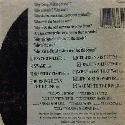 Talking Heads : Stop Making Sense : CD