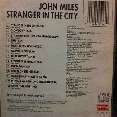 John Miles : Stranger in the City : CD