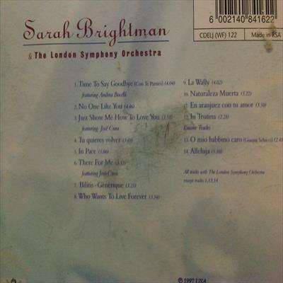 Sarah Brightman : Time to Say Goodbye : CD