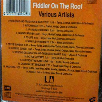 Fiddler on the Roof : Original Motion Picture Soundtrack : CD