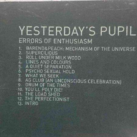 Yesterday's Pupil : Errors of Enthusiasm : CD