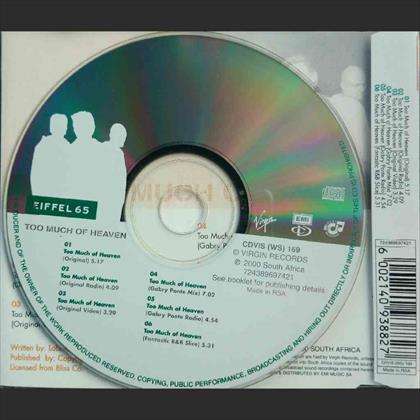 Eiffel 65 : Too Much of Heaven : Made in RSA :CD Single : CD