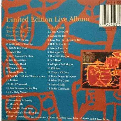 Crowded House : Recurring Dream : Limited Edition : 2 CD Set : CD