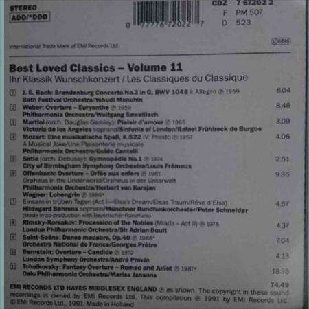 IHR Klassik Wunschkonzert 11 : Les Classiques Du Classique Best Loved Classics : CD