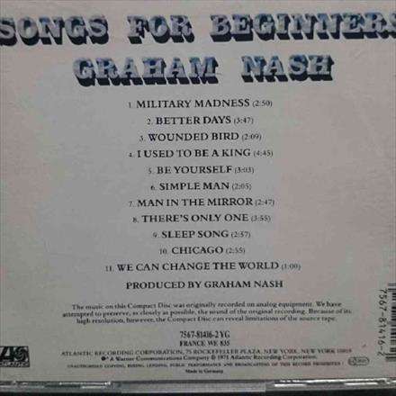 Graham Nash:Songs for Beginners : CD