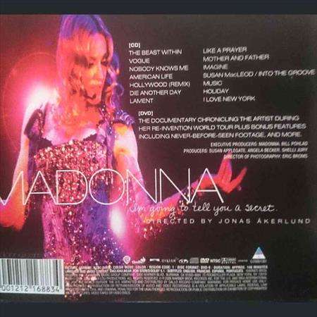Madonna:Im Going to tell you a secret : CD + DVD : Made in RSA : CD