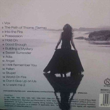 Sarah Mclachlan The Best of Closer:Sarah Mclachlan The Best of Closer : CD
