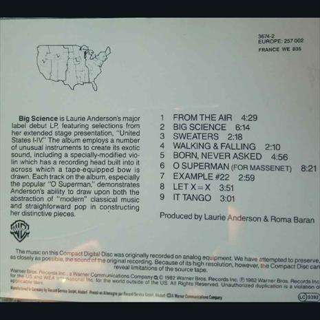 Laurie Anderson:Big Science : CD