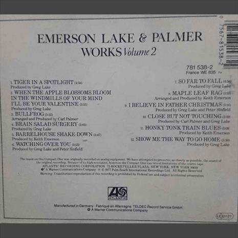 Emerson Lake and Palmer: Works Volume 2 : CD