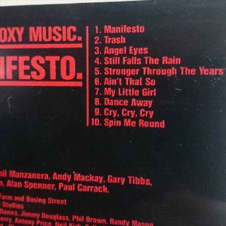 Roxy Music:Manifesto : CD