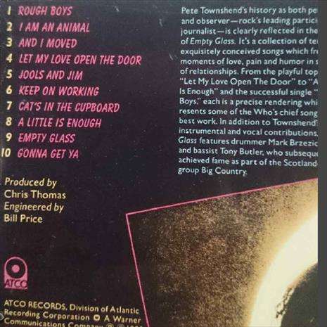 Pete Townshend:Empty Glass : CD