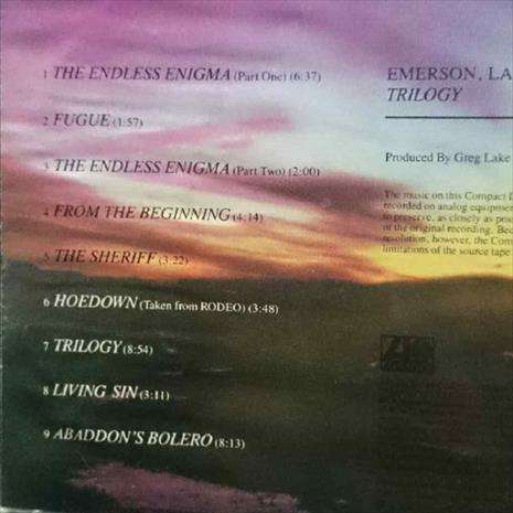 Emerson Lake and Palmer: Trilogy : CD