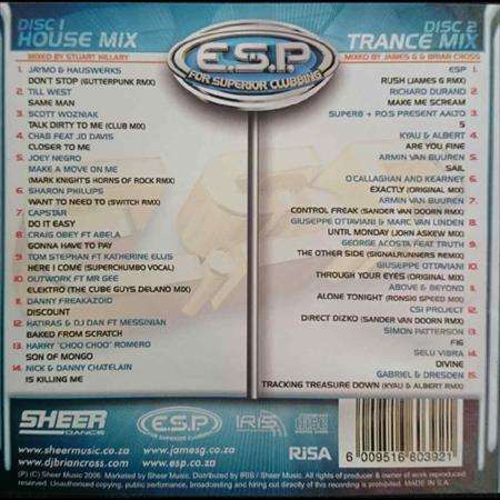 ESP E.S.P. Sheer:Mixed by James G Brian and Stuart Hillary : 2 CD Set : CD