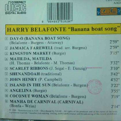 Harry Belafonte:Banana Boat Song : CD