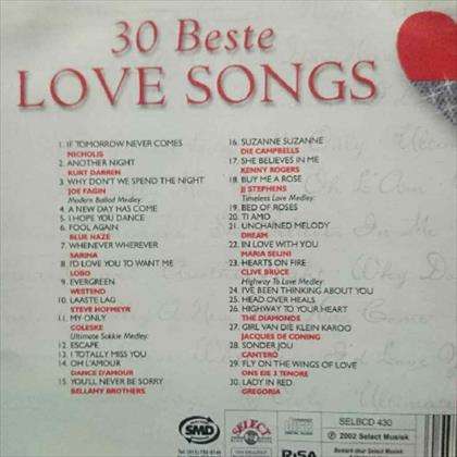 30 Beste Love Songs:Various Artists : CD
