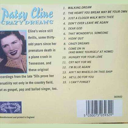 Patsy Cline:Crazy Dreams : CD