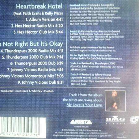 Whitney Houston:heartbreak hotel : Made in RSA : CD