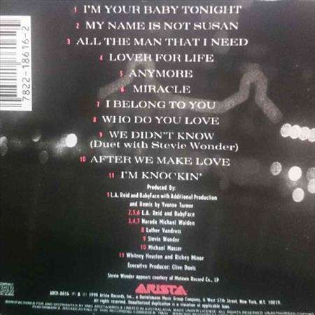 Whitney houston:im your baby tonight : Made in RSA : CD