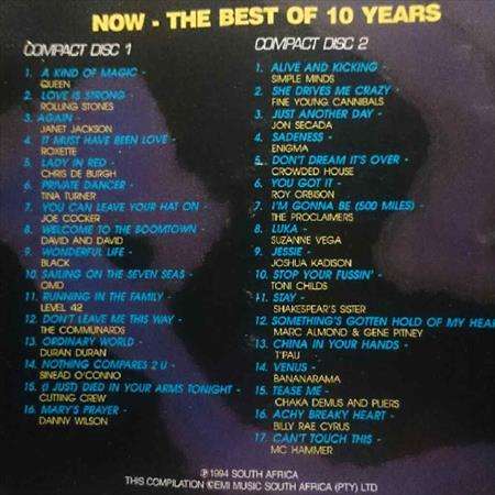 Now:Now That's What I Call Music :  Now The Best 10 Years : 2 CD Set : CD