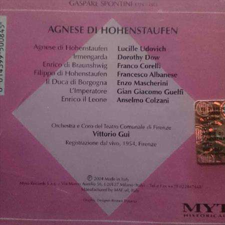 Spontini: Agnese Di Hohenstaufen : Agnese : Udovich : Corelli : 2 CD Set : CD