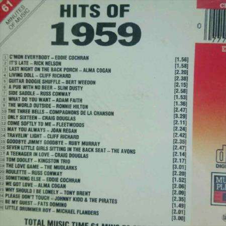 The Hits of 1959 : Various Artists : CD