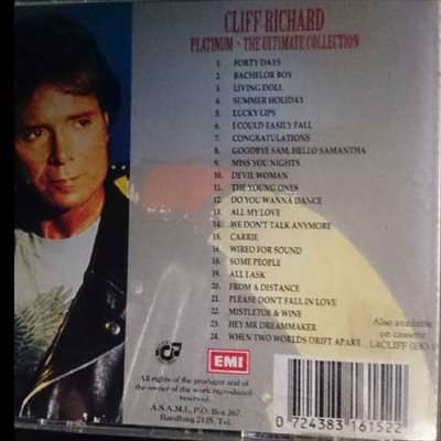 Cliff Richard : Platinum The Ultimate Collection : Made in RSA : CD