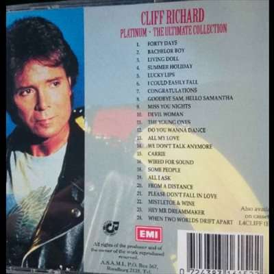 Cliff Richard : Platinum The Ultimate Collection : CD