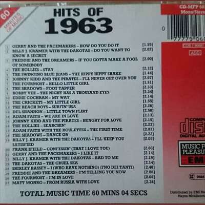 The hits of 1963 : Various Artists : CD