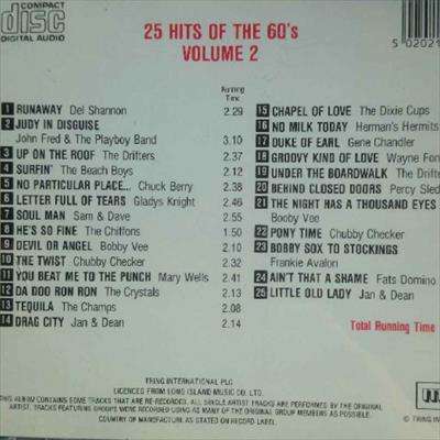 25 Hits of the 6ixties 60s Volume 2 : CD