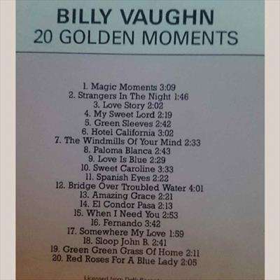Billy Vaughn : 20 Golden Moments : CD