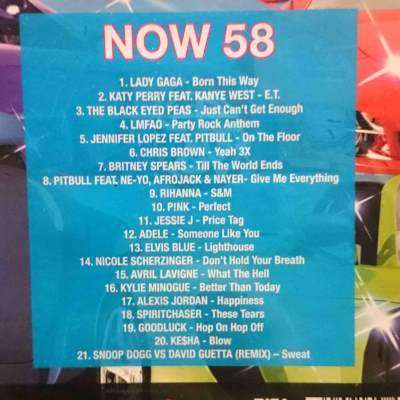 Now 58 : Now thats what I Call Music 58 : Various Artists : CD