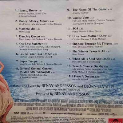 Mamma Mia : The Movie Soundtrack : Music of ABBA from the motion Picture Mamma Mia : CD